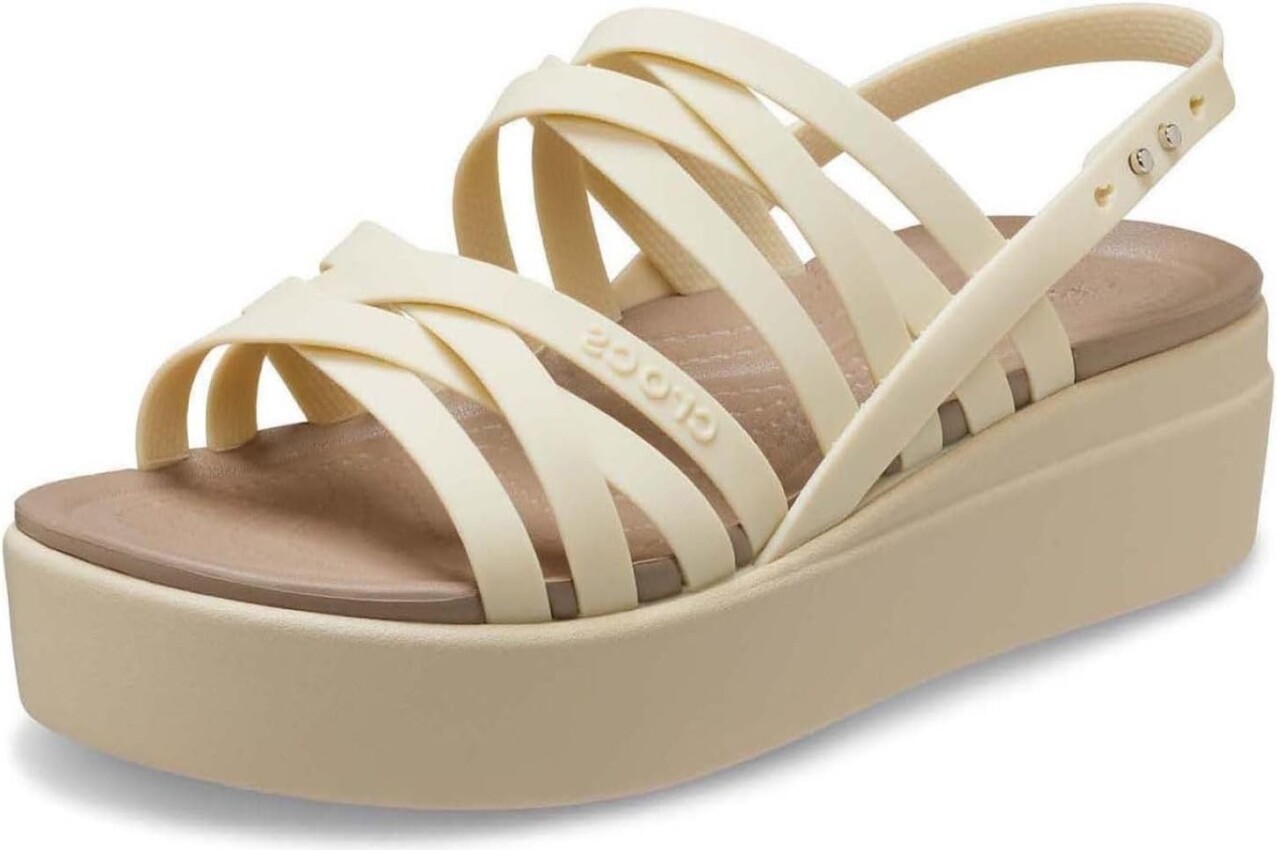 Crocs Women's Brooklyn Sandals in various colors with strappy wedge